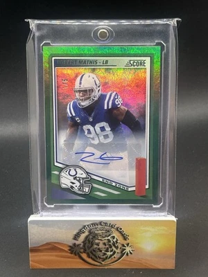 💥2025 Panini Score - Robert Mathis #271 Green END ZONE 1/6 eBay 1/1 Autograph💥 - Image 1 of 2