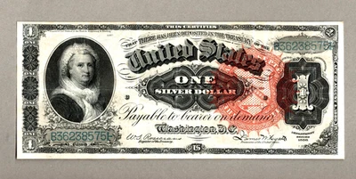 1886💲1  💵  SILVER CERTIFICATE  💸MARTHA   WASHINGTON NOTE   FINE+ - Image 1 of 4