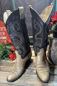 LARRY MAHAN George Strait Texas BROWN womens WESTERN COWBOY BOOTS 6N Vintage - Picture 1 of 14