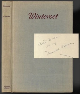Maxwell Anderson Winterset, A Play in Three Acts 1935 SIGNED - Bild 1 von 3