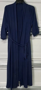 Maxmoda Cotton Robe, Medium , Navy, Built In Tie, Worn Once, With Pockets. - Picture 1 of 3