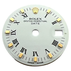 Rolex Oyster Perpetual Date genuino 26 mm esfera romana blanco y oro 6917 - Imagen 1 de 4