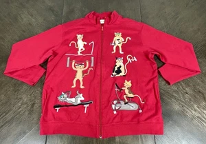 Vintage 90's Bechamel Zip Up Light Jacket Aerobic Cats Women's Medium Cotton - Picture 1 of 11