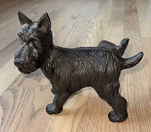 Vintage Cast Iron Scotty Dog Door Stop Lifting Leg - Picture 1 of 5