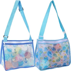 Pack de 2 bolsas de malla Seashell con cremallera, ballena azul claro + delfín - Imagen 1 de 7