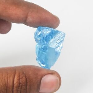 100.0 Ct Certified Natural Beautiful Blue Zircon Rough VVS Loose Gemstone W-002