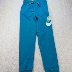 Nike Joggers girls large Sweatpants Big Logo Activewear Casual Comfy Blue Green - Picture 1 of 7