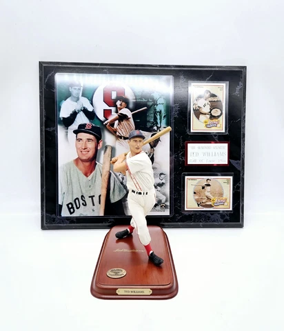 Danbury Mint Ted Williams Figurine 9" with Wall Plaque Upper Deck Cards Cover