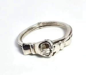 Gimmel Fede JRS Mexico antique Eagle mark sterling silver promise puzzle ring si - Picture 1 of 7