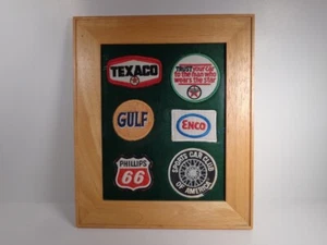 FRAMED PATCH DISPLAY TEXACO GULF ENCO PHILLIPS 66 SPORTS CAR CLUB PATCHES - Picture 1 of 9
