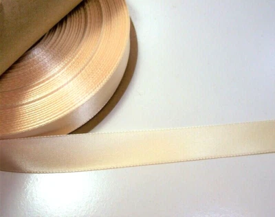 Ivory Double-Face Satin Ribbon 7/8 inch wide x 10 yards Schiff Polyester B38 - Image 1 of 4