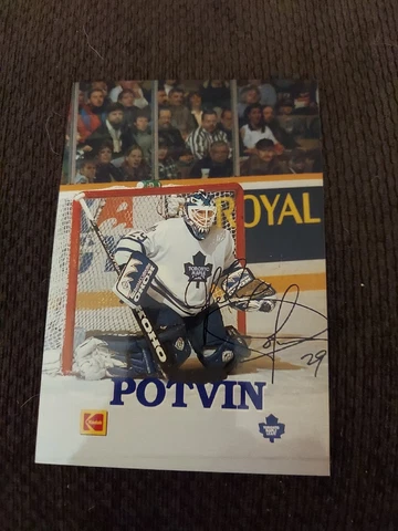 Felix Potvin Toronto Maple Leafs  Team Issue Kodak Shot With Facsimile Autograph Cover