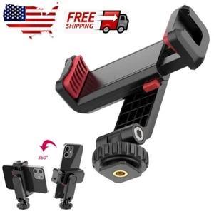 Universal Smartphone Holder Tripod Adapter Cell Phone Dual Cold Shoe Mount A - Picture 1 of 22