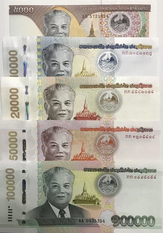 Laos Set 5 Pcs 5000 10000 20000 50000 100000 Kip 2020/ 2022 P NEW 41Da 42Aa UNC Cover