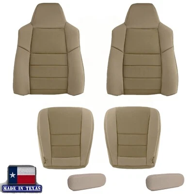 2003 2004 2005 2006 For Ford F250 F350 XLT Tan Cloth Fabric Material Seat Covers - Image 1 of 4