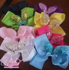 🐰 BIG Easter Bunny Ears SPARKLY Sequins Girls Hair Bow! ADORABLE!! L@@K! 🐰 - Picture 1 of 2
