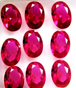 Lote de 10 piezas de rubí rojo sangre natural corte ovalado certificado 7x5 mm - Imagen 1 de 4