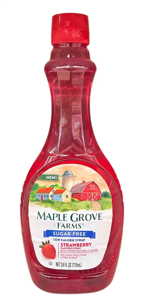 Maple Grove Sugar Free Strawberry Flavored Low Calorie Pancake Syrup 24 oz - Image 1 of 1