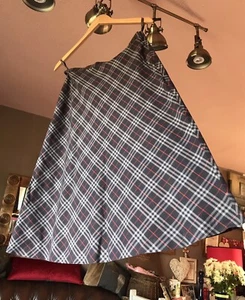 Burberry Navy Blue Nova Check Cotton Skirt Size 12 - Picture 1 of 8