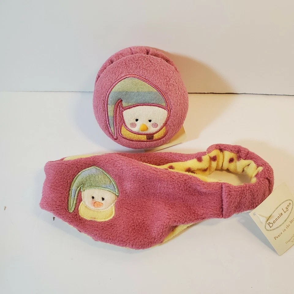 Russ Bonnie Lynn Snowman Headband and Earmuffs Child Size Pink - Image 1 of 3