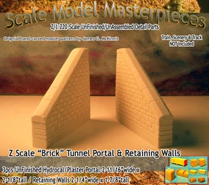 Juego de muro de contención ""ladrillo"" modelo a escala escala (2 piezas) escala Z - Imagen 1 de 12