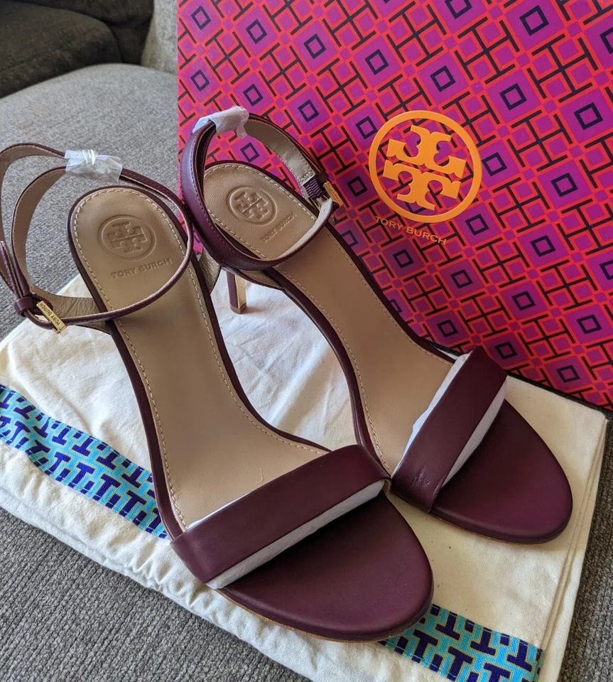Tory Burch 234650 Elana Metallic 85mm Sandal Pewter Sz 9.5 M