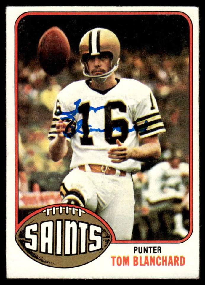 Tom Blanchard Signed NEW ORLEANS SAINTS Card  1976 Topps - Image 1 of 1