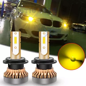 For BMW E46 F30 320i 330i 3-Series Golden Yellow High Beam DRL LED Light Bulbs - Picture 1 of 11