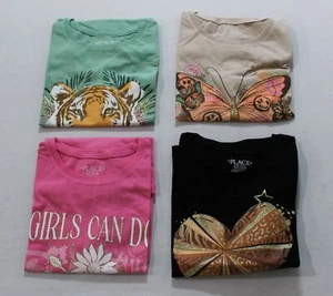 The Children's Place Girl's 4-Pack S/S Graphic Tees CA4 Multicolor Large (10/12) - Picture 1 of 12