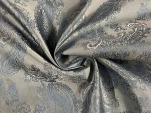 Paisley Jacquard Satin Lining Fabric Material SKY BLUE - Picture 1 of 5