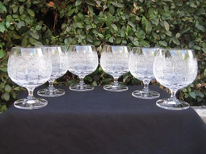 VIDRIO BRANDY DE CRISTAL DE PLOMO DE ENCAJE BOHEMIA DE COLECCIÓN 8,5 OZ 6 PIEZAS - Imagen 1 de 6