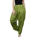Beautiful Regular Fit Women's Cotton Patiala Salwar Pants Salwar Pajamas Green