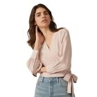 Everlane Womens Rose Washable Silk Wrap Long Sleeve Blouse Top Size 2