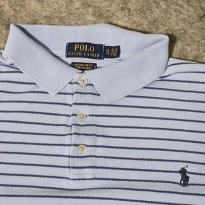 Polo Ralph Lauren Men's XL Stretch Polo Shirt S/S Blue Striped Slim Fit - VGUC - Bild 1 von 11