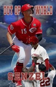 Cincinnati Reds Lithograph print of  Nick Senzel out of this world 11 x 17 - Picture 1 of 1