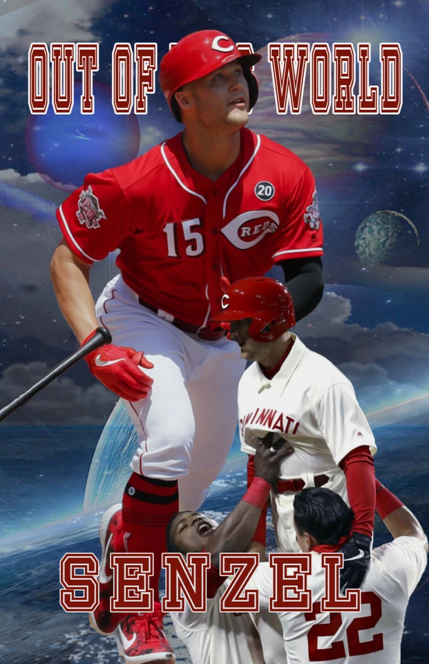 Cincinnati Reds Lithograph print of  Nick Senzel out of this world 11 x 17 - Image 1 of 1