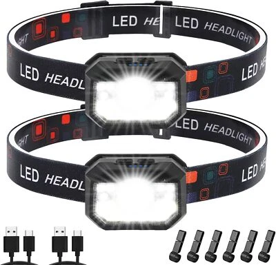 IDEAL MLIAIMCE Stirnlampe LED Wiederaufladbar 2000 Lumen Sensor Stirnlampe 2 Stück