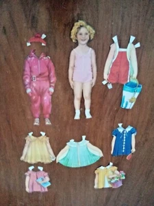 VTG SHIRLEY TEMPLE PAPER DOLL #2 w OUTFITS SNOW  SUIT- SUMMER SUIT  CUTE!! - Picture 1 of 6