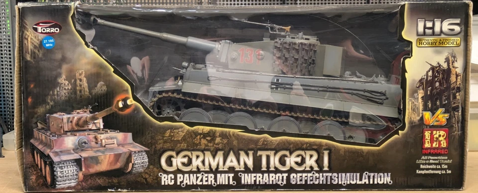 Torro RC Panzer Tiger 1, Grau, IR Schuss, Maßstab 1:16 - Bild 1 von 4