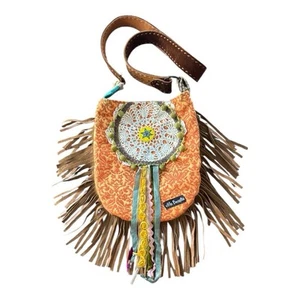 Vivie Borsetta Embroidered Fringe Crossbody Bag Boho Western Hippie - Picture 1 of 13