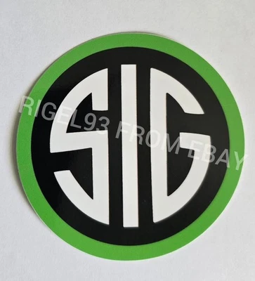 SIG SAUER 3 INCH GREEN BLACK STICKER DECAL not glock Smith Wesson Ruger S & W - Image 1 of 2