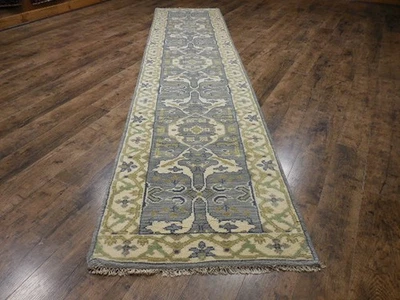 Turkish Oushak Rug,Modern Multicolored Area Rug,Handmade Bohemian Rug 2.7x12 Ft - Image 1 of 4