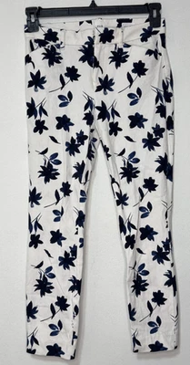 GAP Mujer 2 Pantalones Florales Negocios Causal Elastizado Suave Firma Ajustado Tobillo Foto 1 de 4