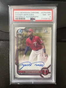 2022 Bowman Chrome Yasser Mercedes 1ST Prospect AUTO PSA 8 RC AN - Picture 1 of 1