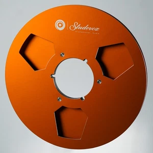 1X Pro Orange Full Edge Polished 10.5" 1/4" Empty Tape Reel For Tape Recorders - Picture 1 of 8