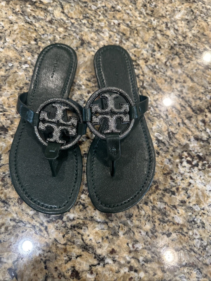 Tory Burch Miller verde esmeralda con pistola metal talla 8 1/2 Foto 1 de 3