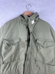VINTAGE M65 Jacket Regular Green OG 107 Parka Hooded Size Large - Picture 1 of 10