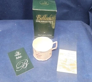 Beleek Fine China Ireland Pink Girl Christening Mug With Original Box - Afbeelding 1 van 5