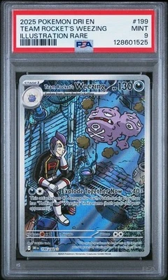 2025 Pokémon Team Rocket's Weezing 199/182 Sv10: Destined Rivals Holo - PSA 9 - Image 1 of 2