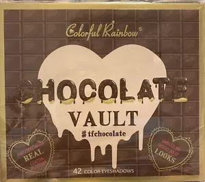 Colorful Rainbow CHOCOLATE VAULT 42 Color Eyeshadow Palette w/real Cocoa Powder - Picture 1 of 5